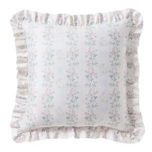 My Texas House Bunny Pillow Ruffle Decorative 18x18 Floral Rabbit Pink White New